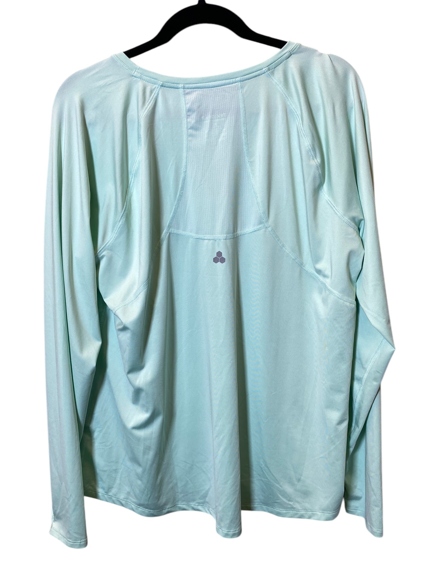 Athletic Top Long Sleeve Crewneck By Tek Gear In Aqua, Size: Xl