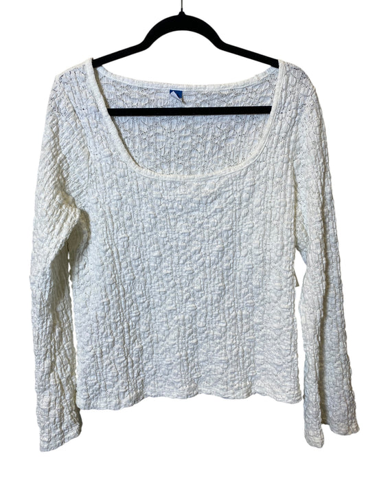 Top Long Sleeve By Old Navy In White, Size: Xl