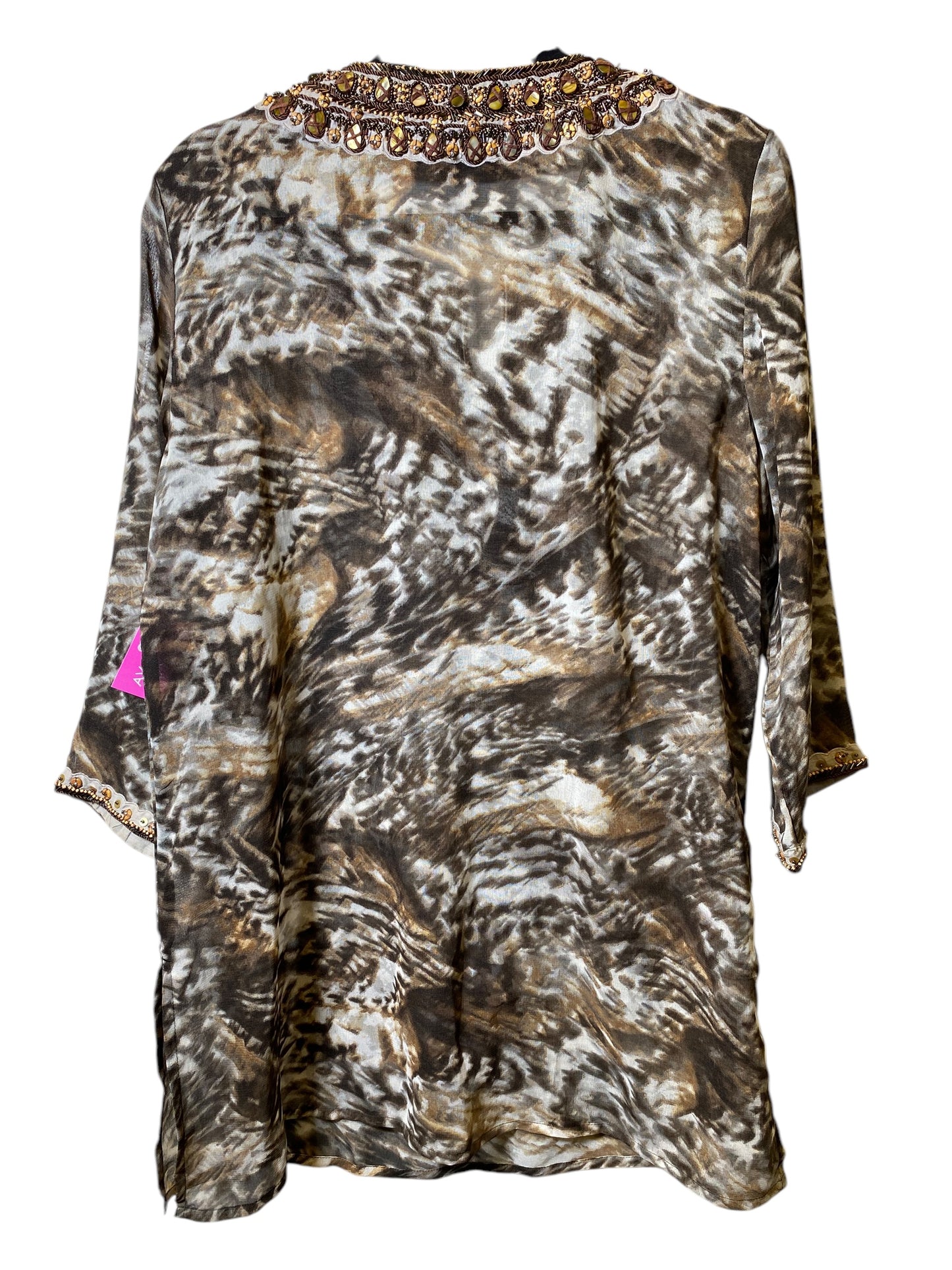 Top 3/4 Sleeve By Chicos In Multi-colored, Size: L