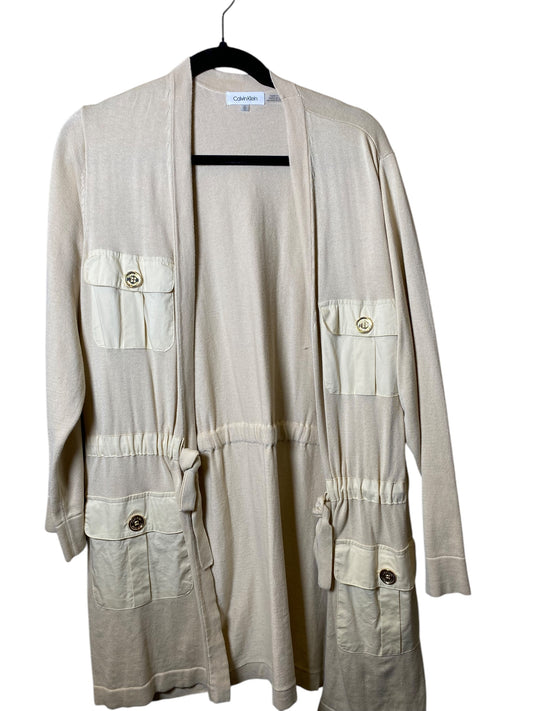 Cardigan By Calvin Klein In Beige, Size: Xl