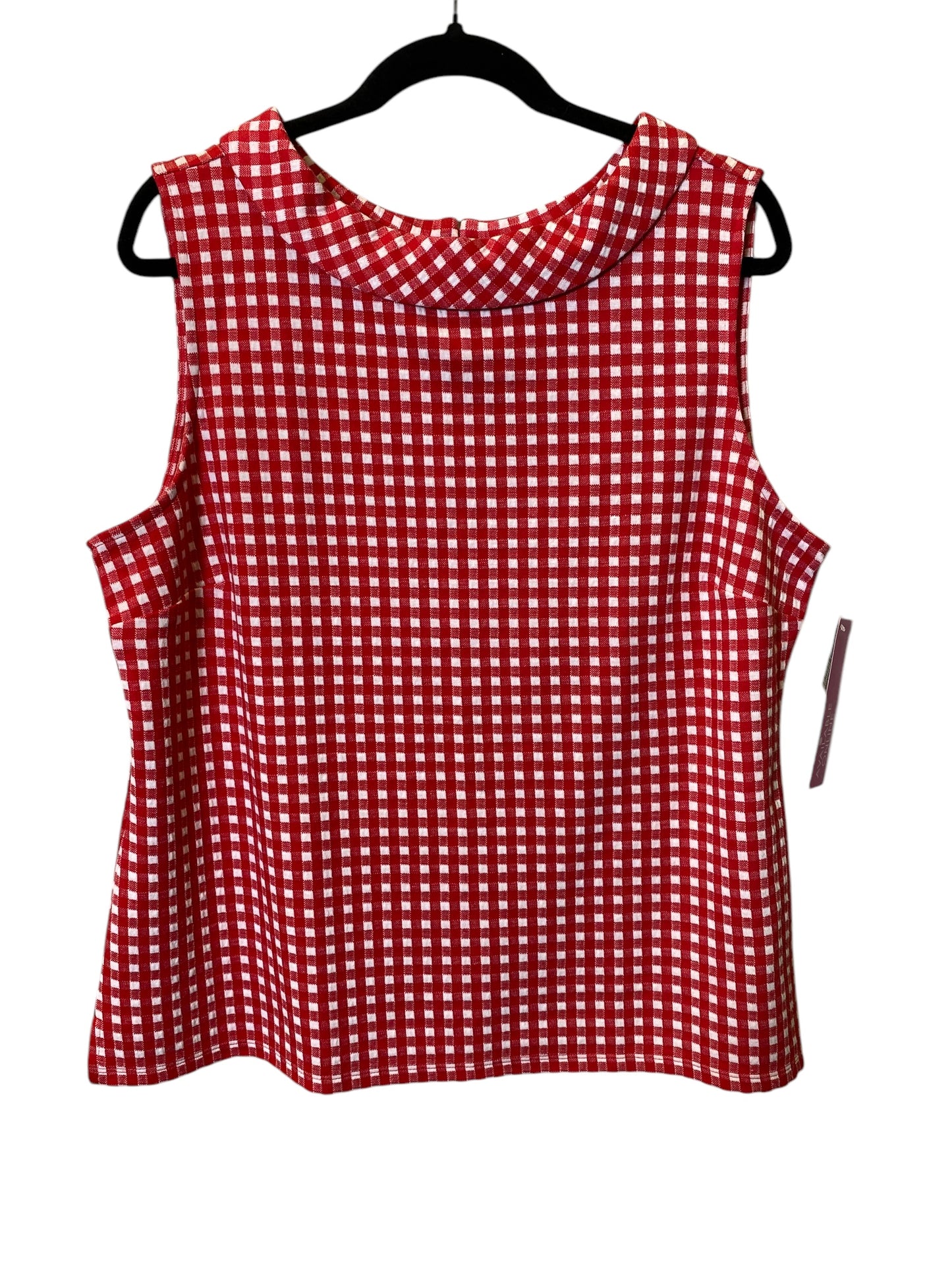 Top Sleeveless By Talbots In Checkered Pattern, Size: Xl