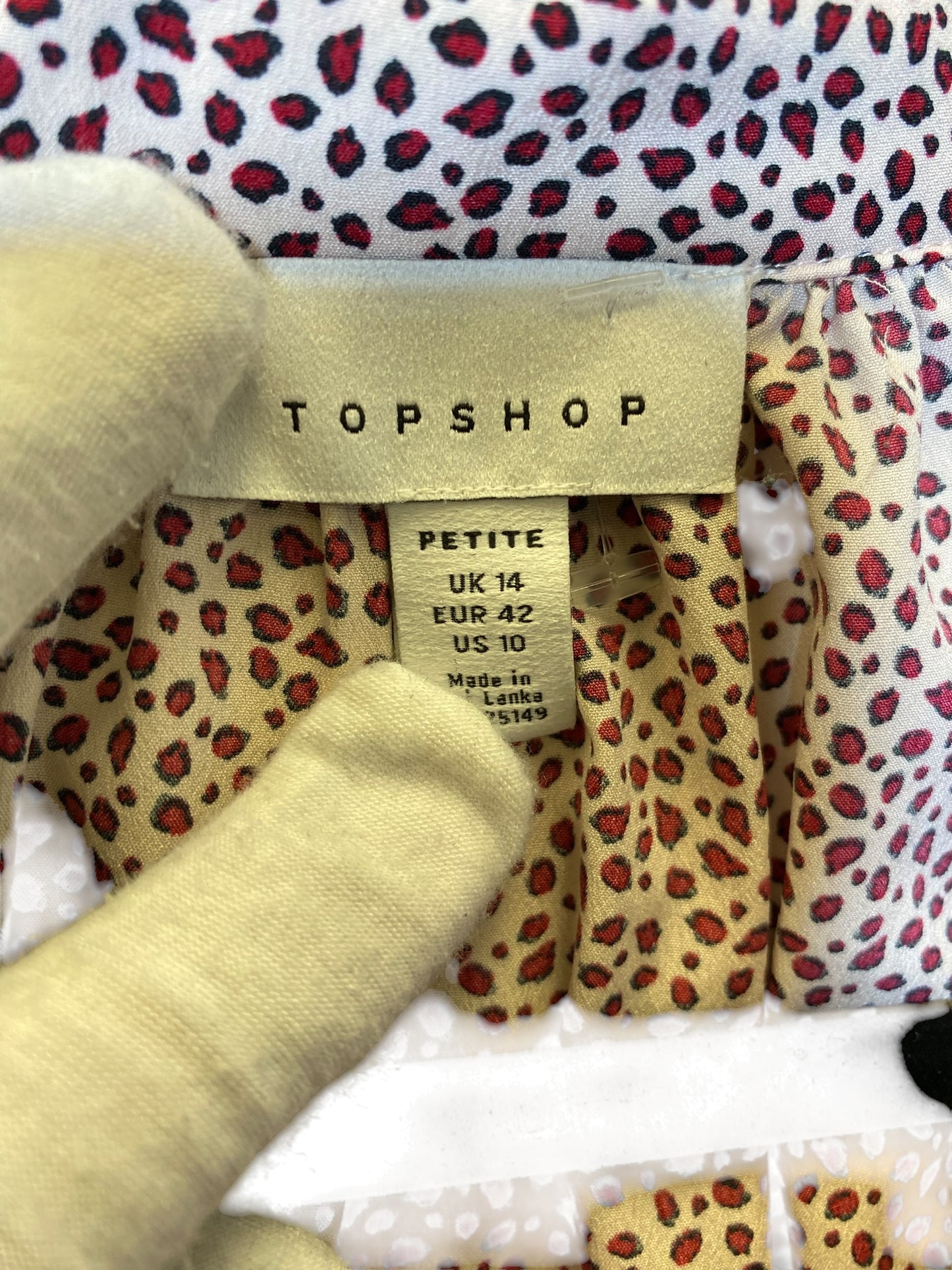 Top 3/4 Sleeve By Top Shop In Animal Print, Size: 10