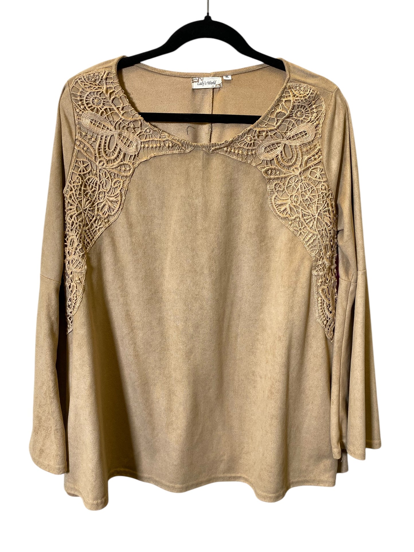 Top Long Sleeve By Clothes Mentor In Tan, Size: Xl