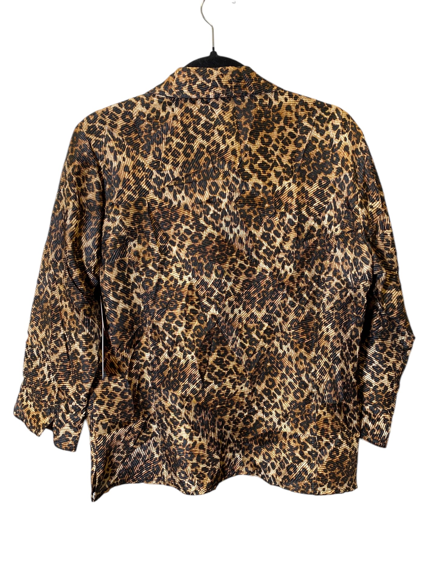 Top 3/4 Sleeve By Scott Taylor In Animal Print, Size: L