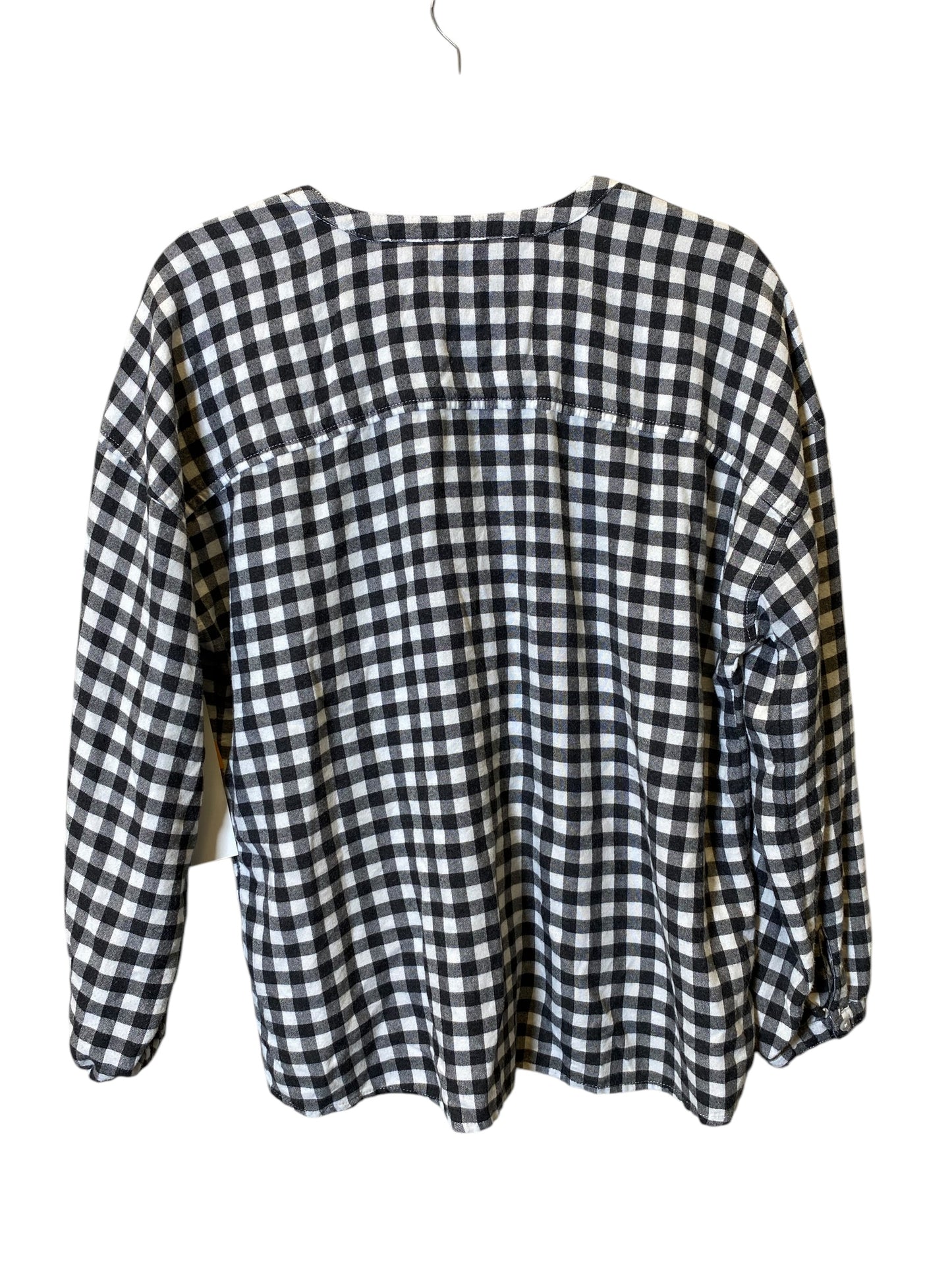 Top 3/4 Sleeve By American Eagle In Checkered Pattern, Size: S