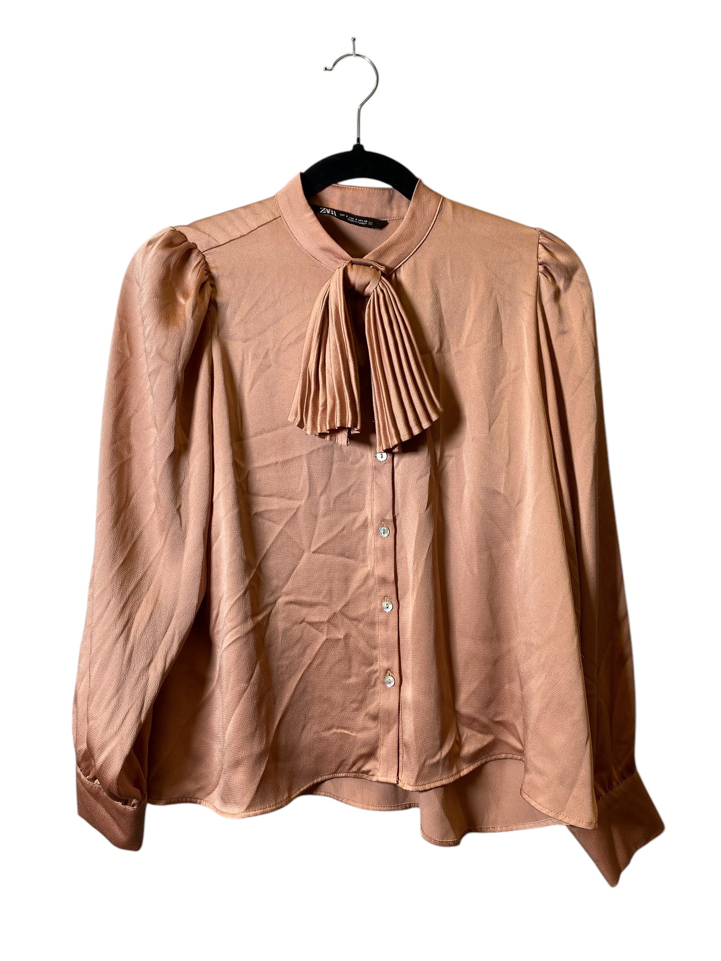 Top Long Sleeve By Zara In Bronze, Size: S