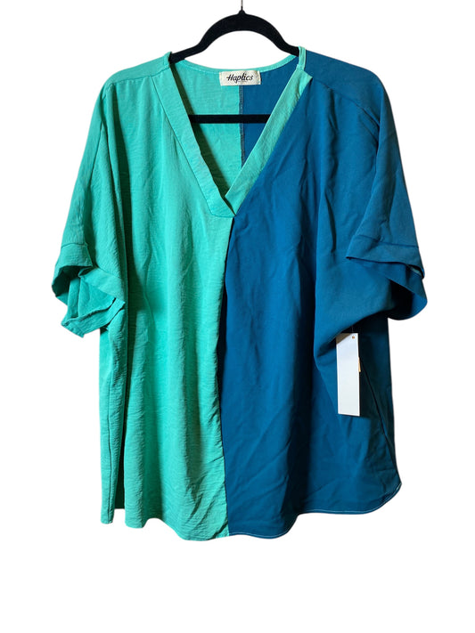 Top Short Sleeve By Haptics In Blue & Green, Size: Xl