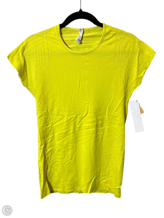 Athletic Top Short Sleeve By Lululemon In Yellow, Size: M