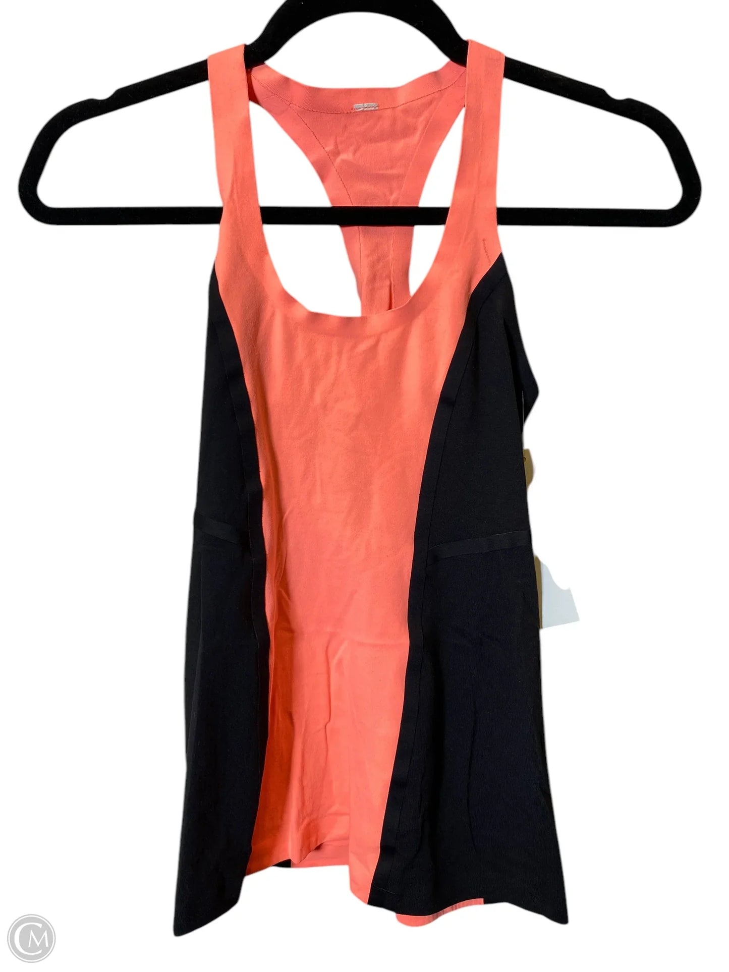 Athletic Tank Top By Lululemon In Black & Orange, Size: S