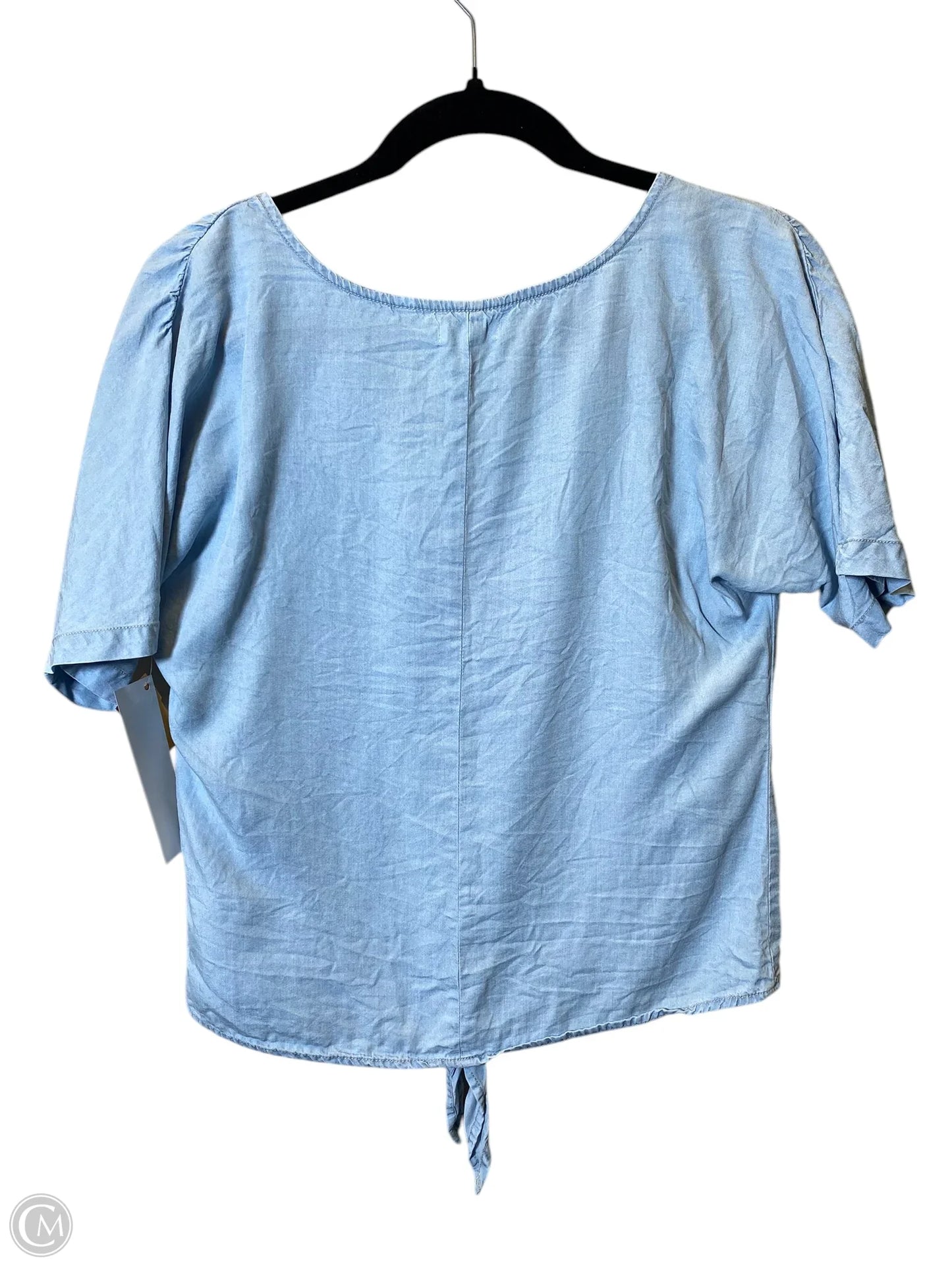 Top Short Sleeve By Harper In Blue Denim, Size: Xs