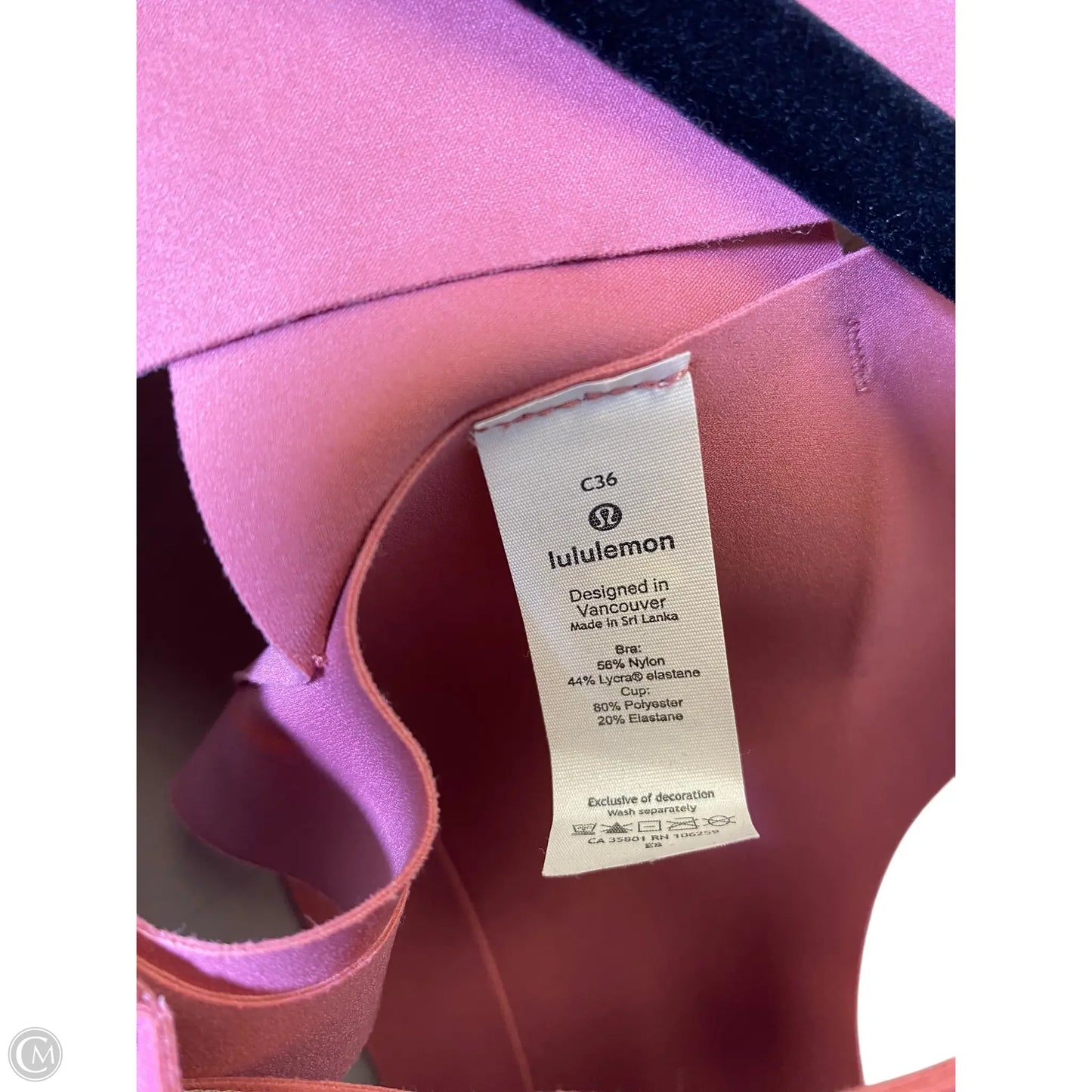 Athletic Bra By Lululemon In Pink, Size: 36c