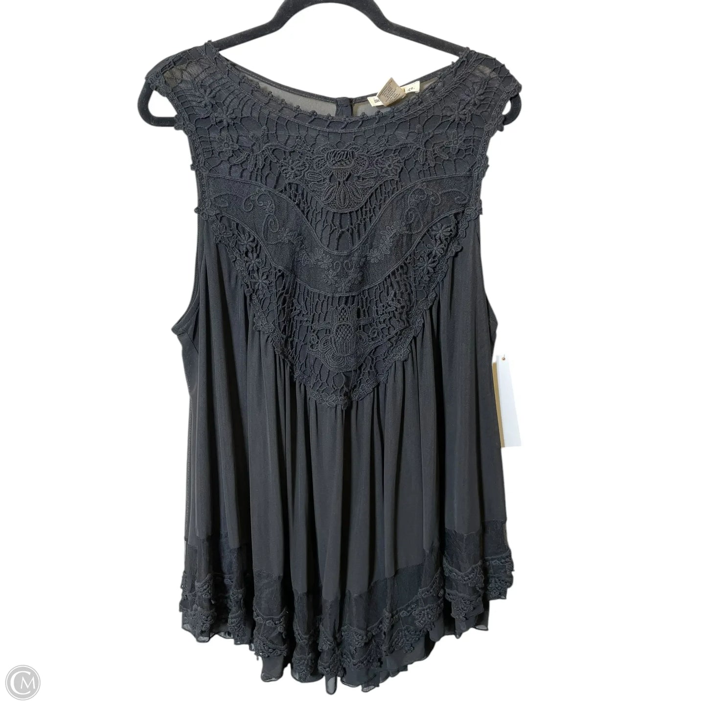 Top Sleeveless By Indigo In Black, Size: 2x