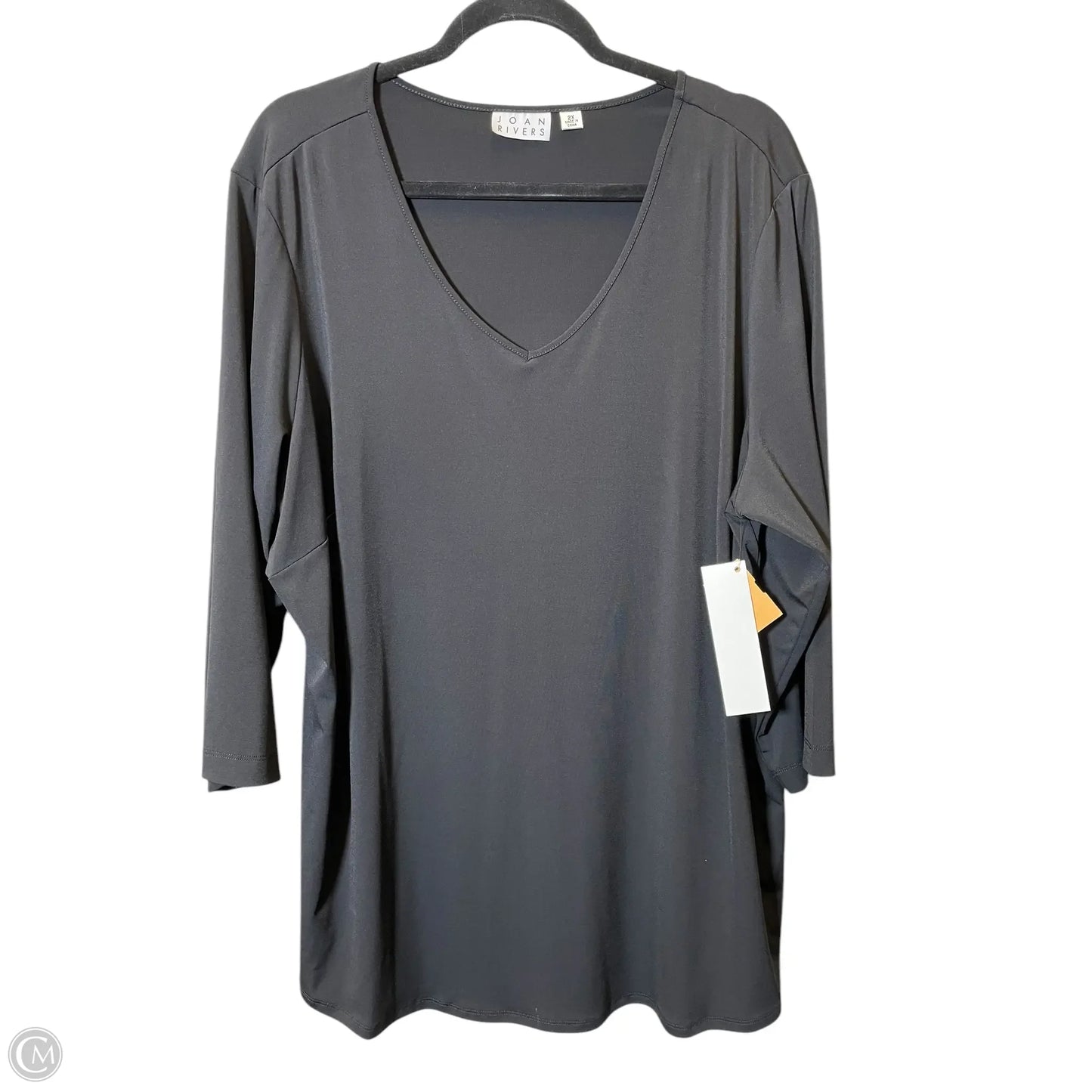 Top Long Sleeve By Joan Rivers In Black, Size: 2x