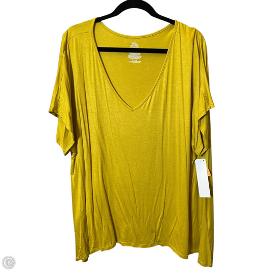 Top Short Sleeve By Secret Treasures In Yellow, Size: 3x