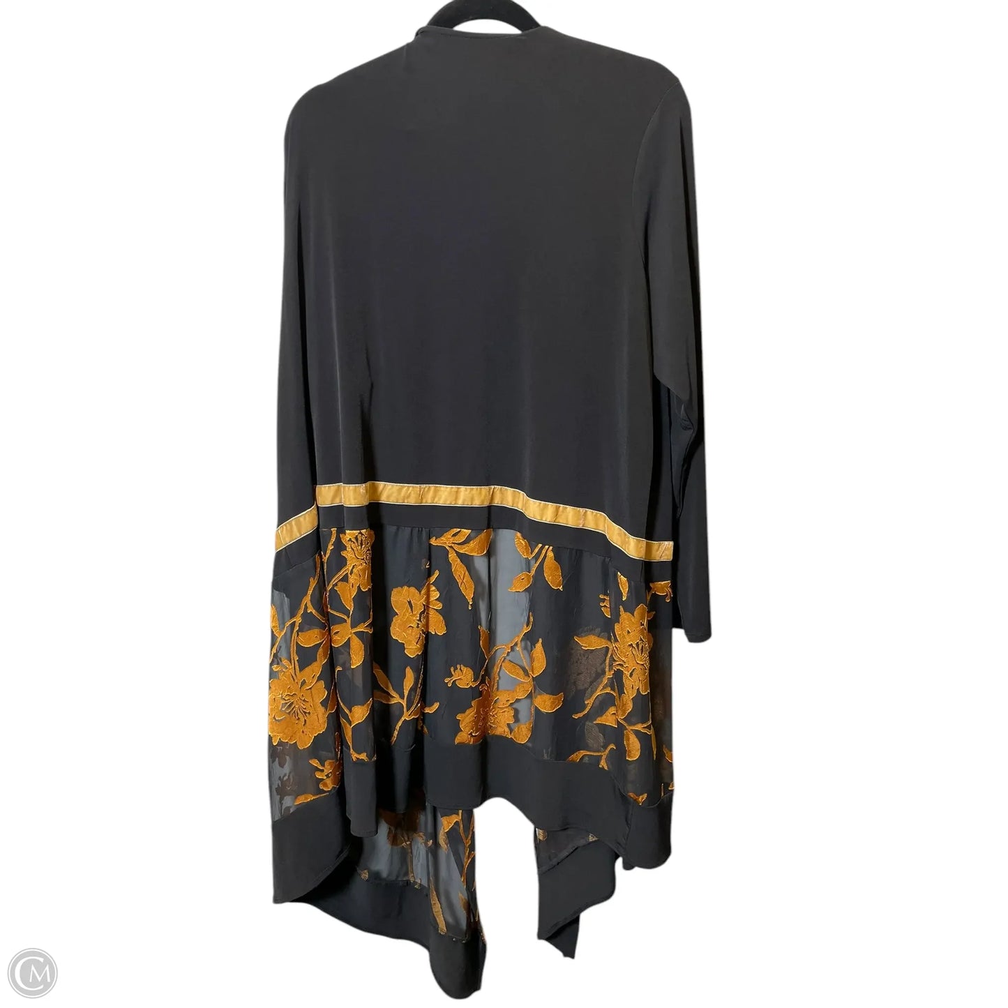 Cardigan By Susan Graver In Black & Gold, Size: 2x