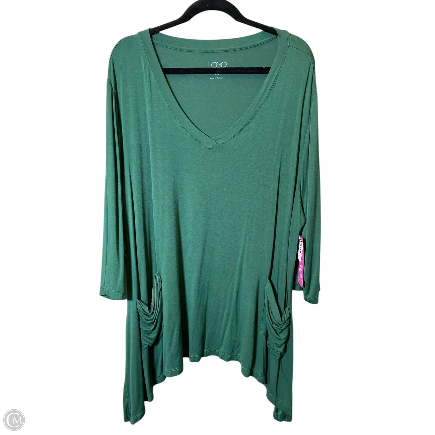 Top Long Sleeve By Logo In Green, Size: 2x