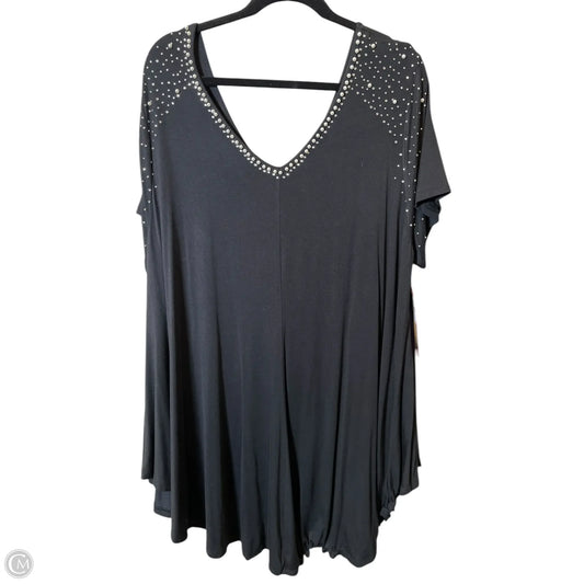 Top Short Sleeve By Roamans In Black, Size: 1x