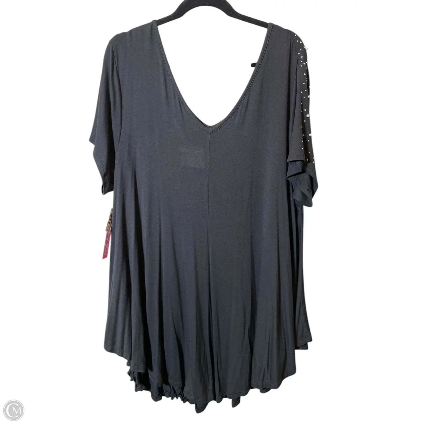 Top Short Sleeve By Roamans In Black, Size: 1x