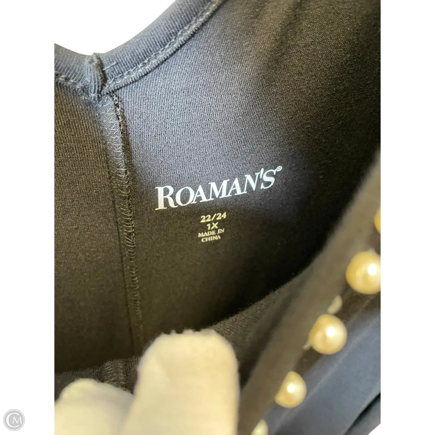 Top Short Sleeve By Roamans In Black, Size: 1x