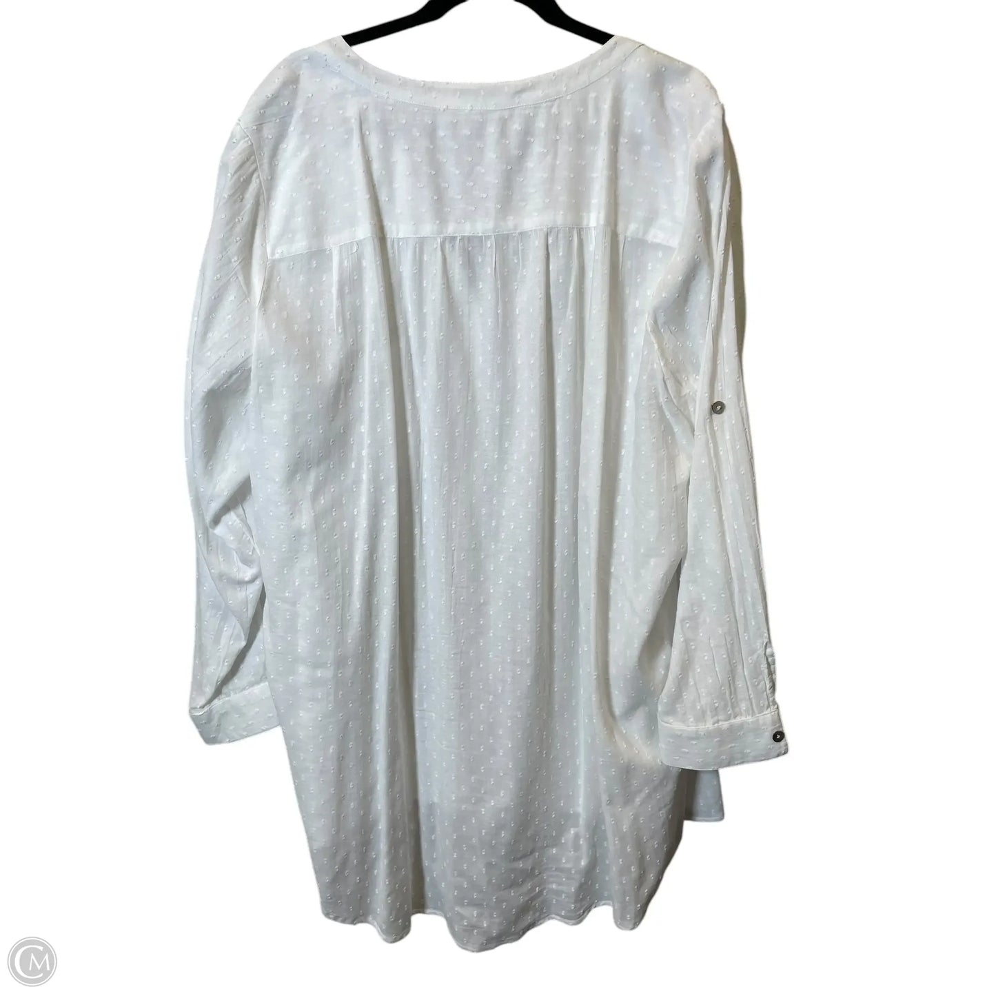 Top Long Sleeve By Roamans In White, Size: 2x