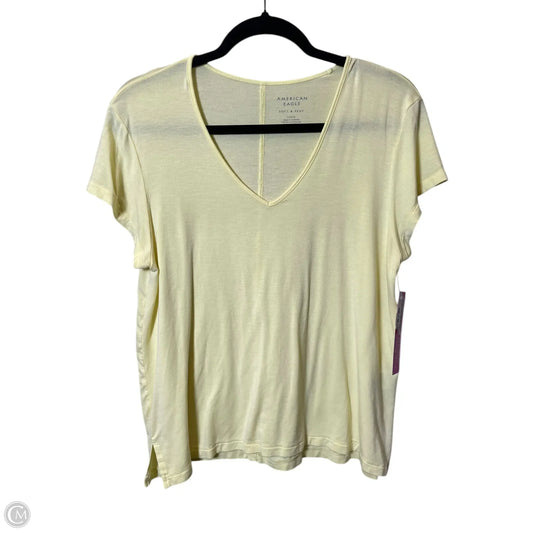 Top Short Sleeve By American Eagle In Yellow, Size: L