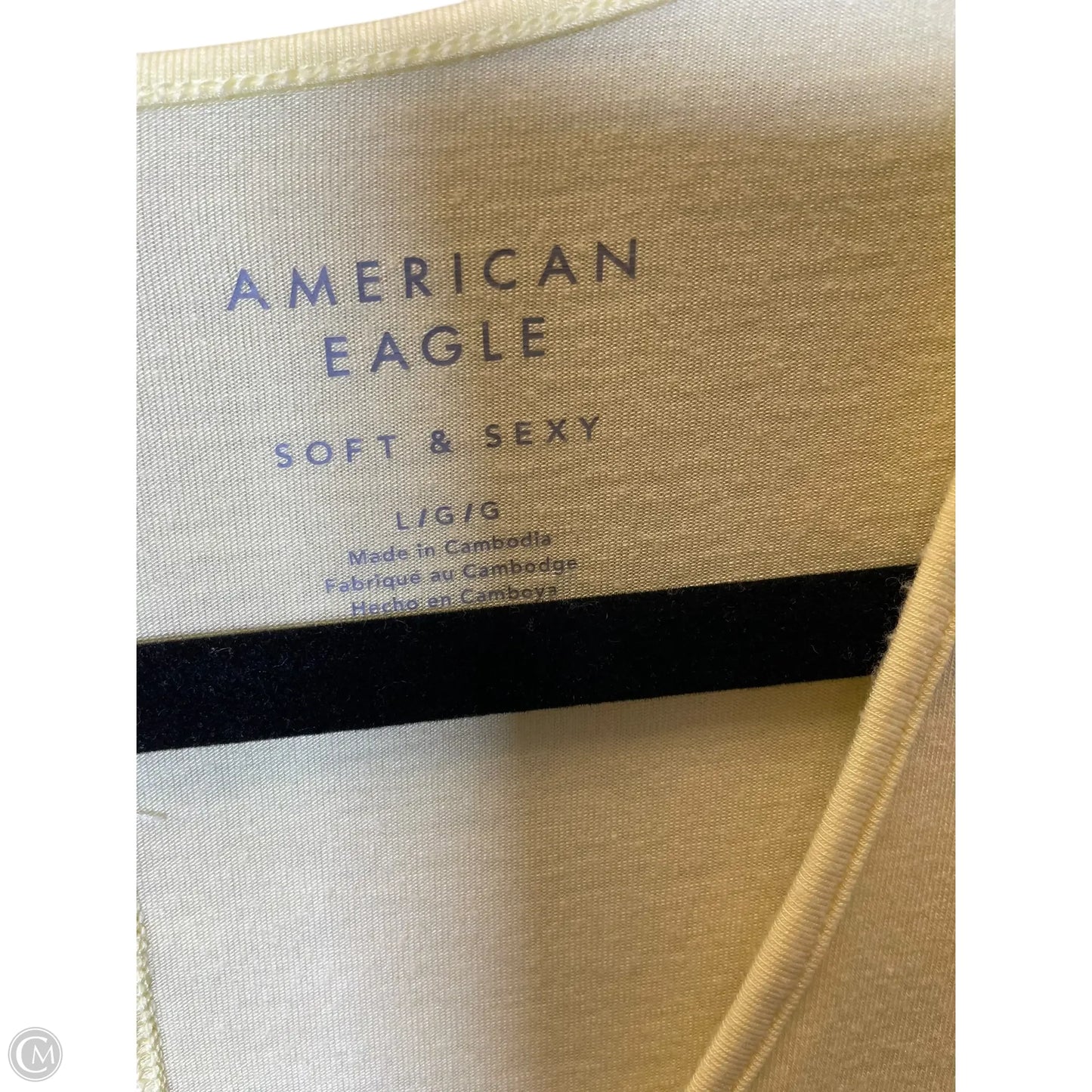 Top Short Sleeve By American Eagle In Yellow, Size: L