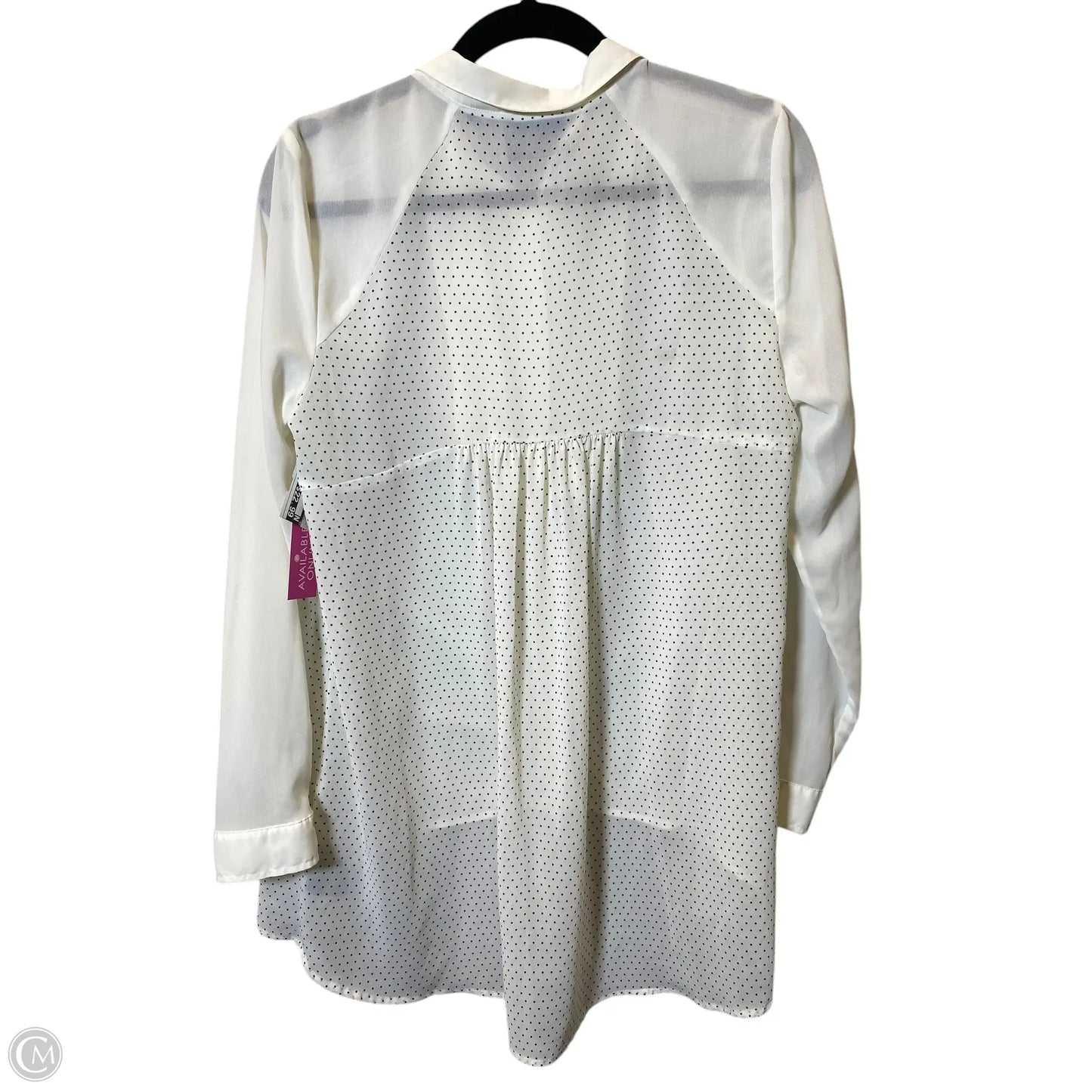 Top Long Sleeve By Maeve In Black & Cream, Size: 8