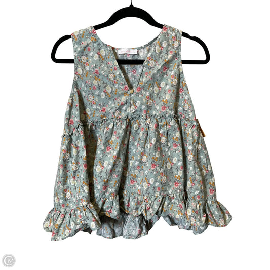 Top Sleeveless By Ces Femme In Floral Print, Size: M