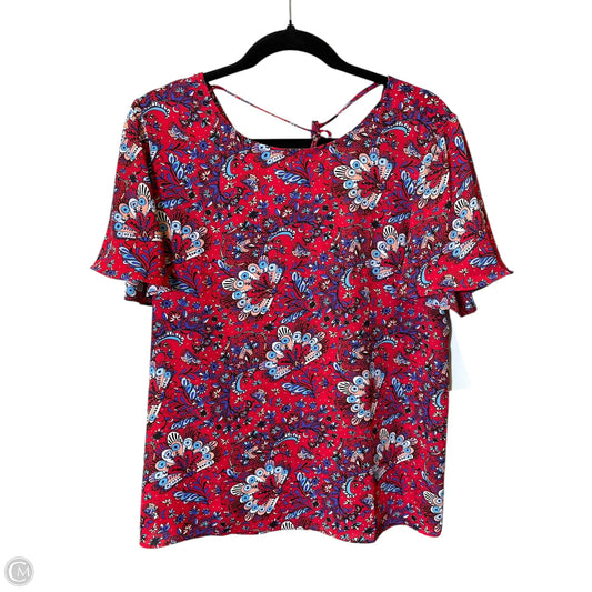 Top Short Sleeve By Loft In Multi-colored, Size: M