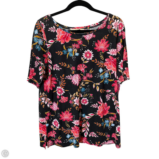 Top Short Sleeve By Loft In Floral Print, Size: M