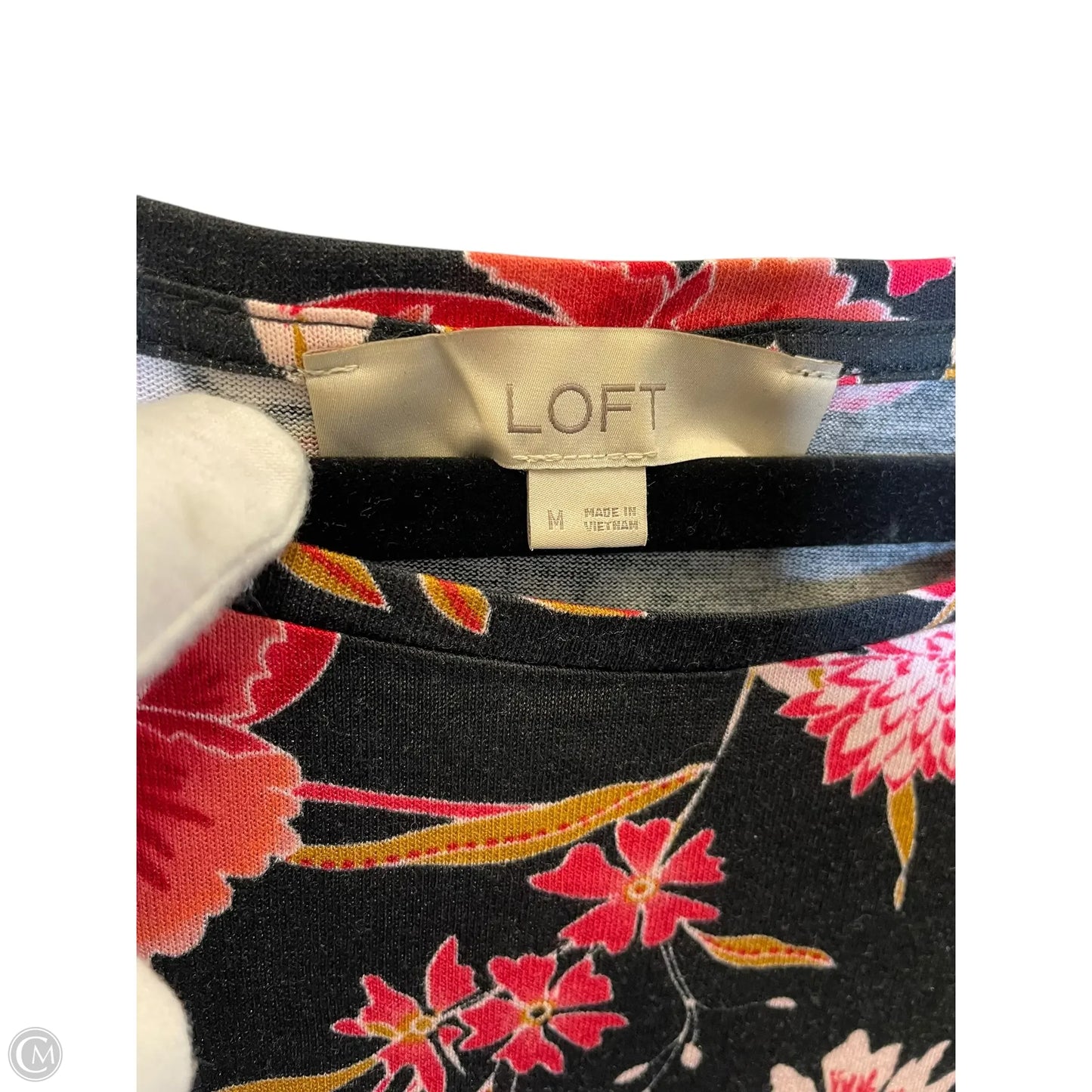 Top Short Sleeve By Loft In Floral Print, Size: M