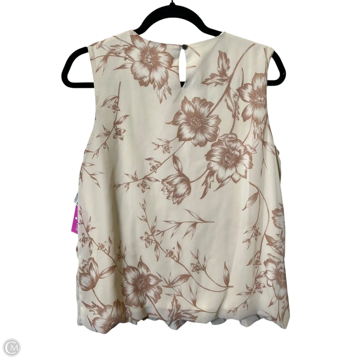 Top Sleeveless By Calvin Klein In Floral Print, Size: L