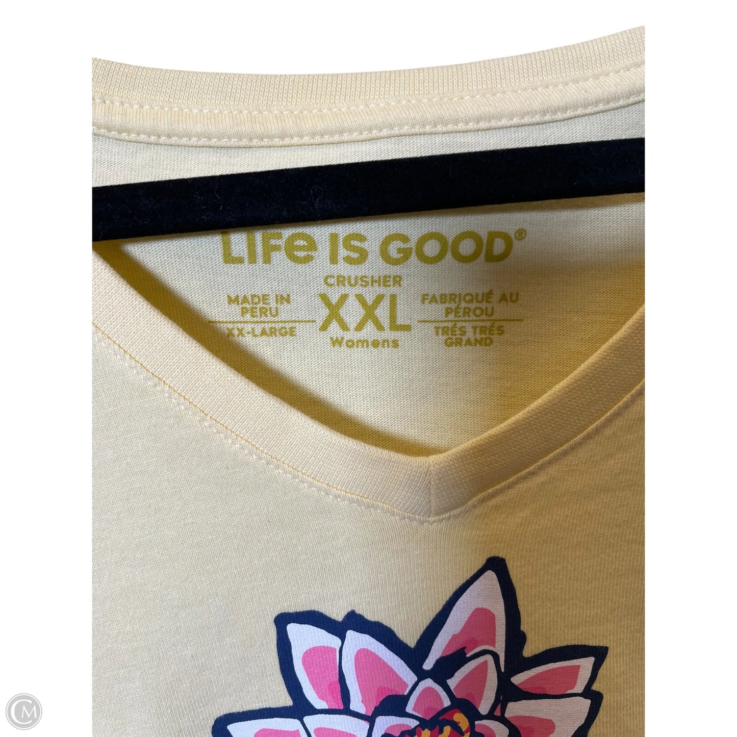 Top Short Sleeve By Life Is Good In Yellow, Size: Xxl