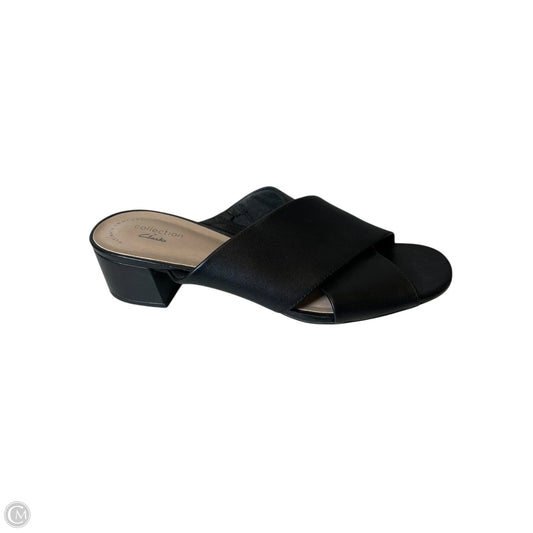 Sandals Heels Block By Clarks In Black, Size: 8