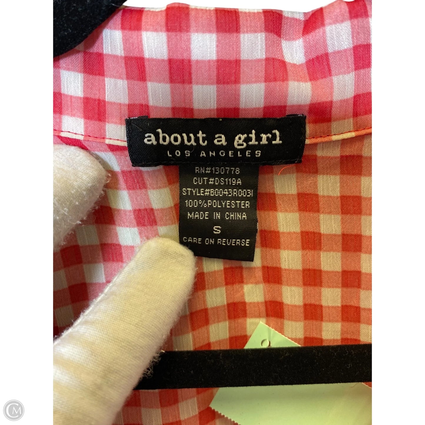 Blouse Long Sleeve By About A Girl In Red & White, Size: S