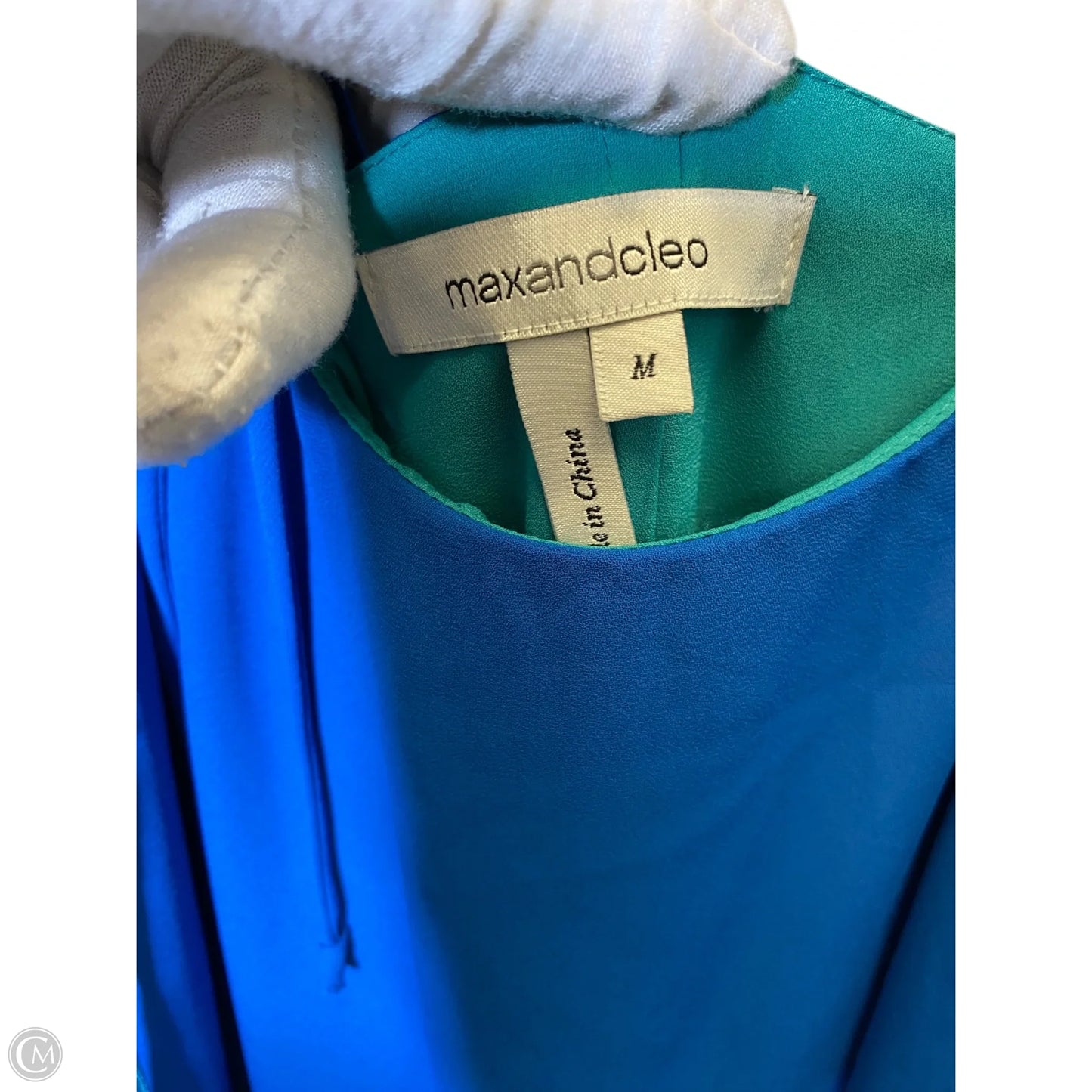 Dress Casual Short By Max And Cleo In Blue & Green, Size: M