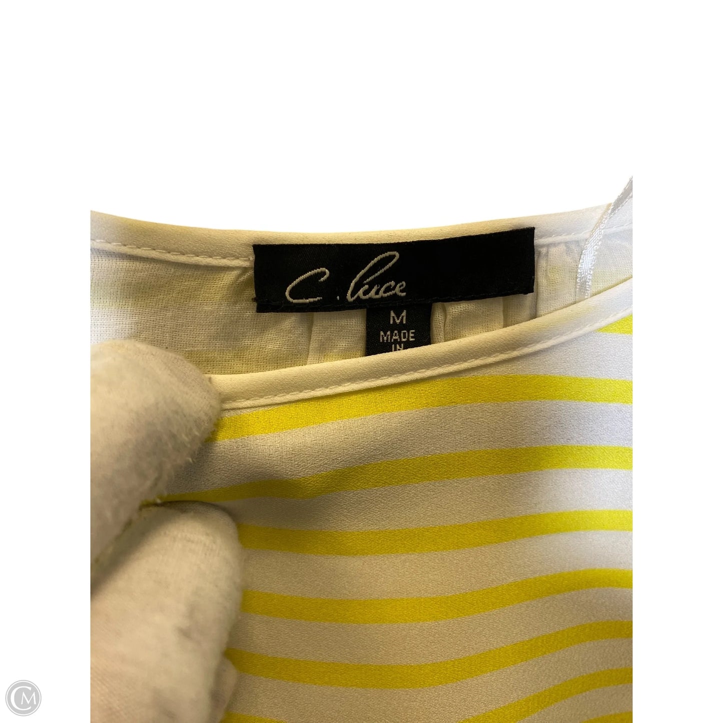 Top Short Sleeve By C Luce In Striped Pattern, Size: M