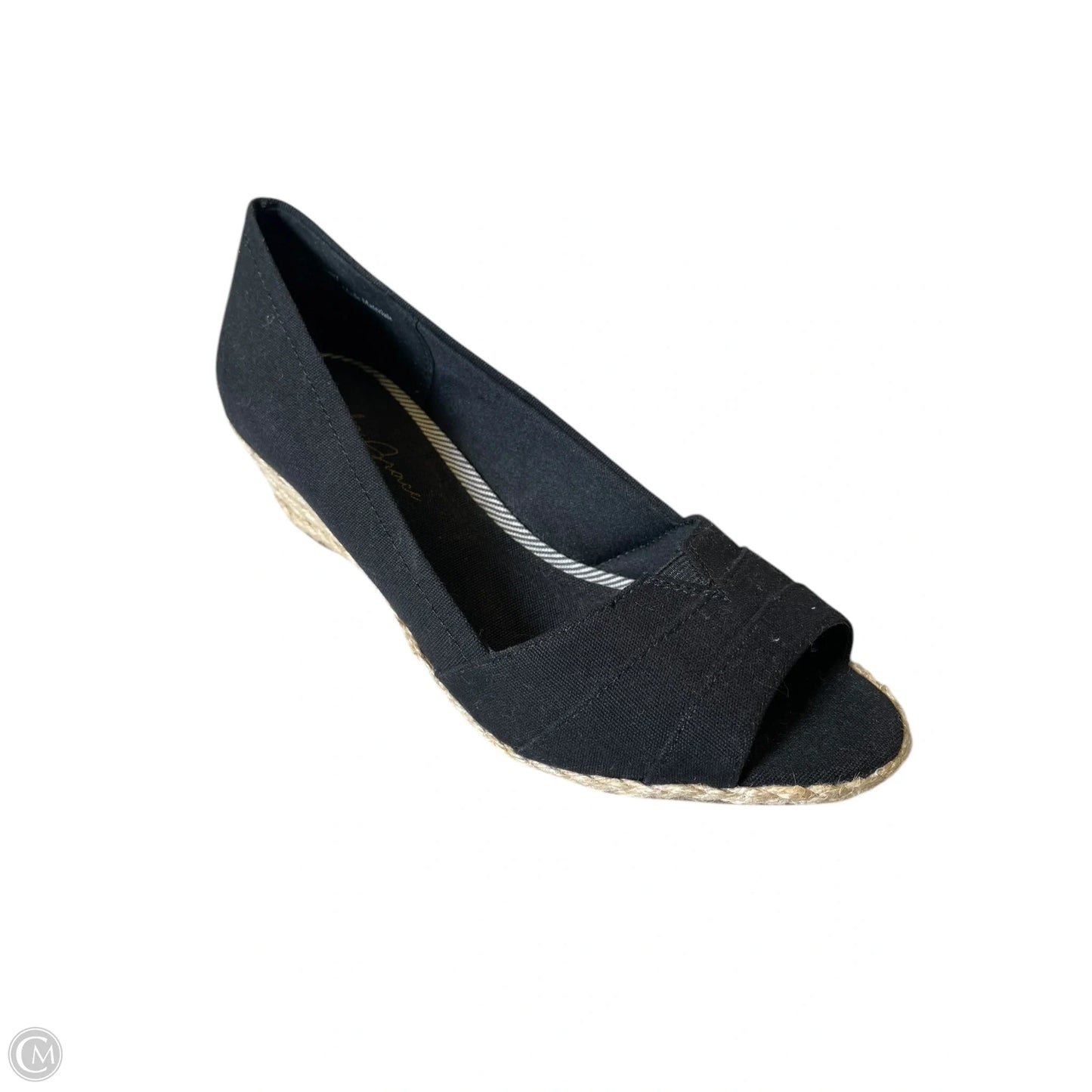 Sandals Heels Wedge By Clothes Mentor In Black, Size: 6.5