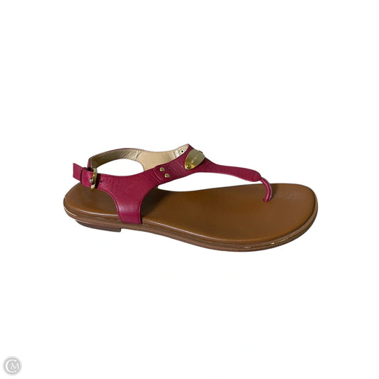 Sandals Flats By Michael By Michael Kors In Maroon, Size: 6.5
