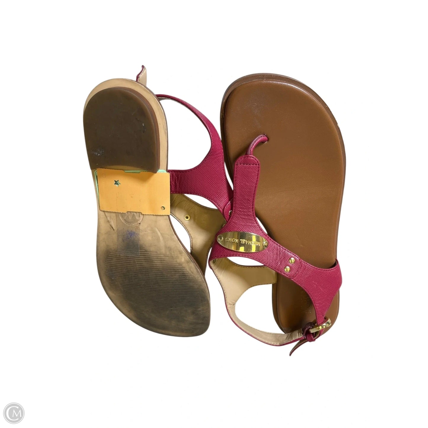 Sandals Flats By Michael By Michael Kors In Maroon, Size: 6.5