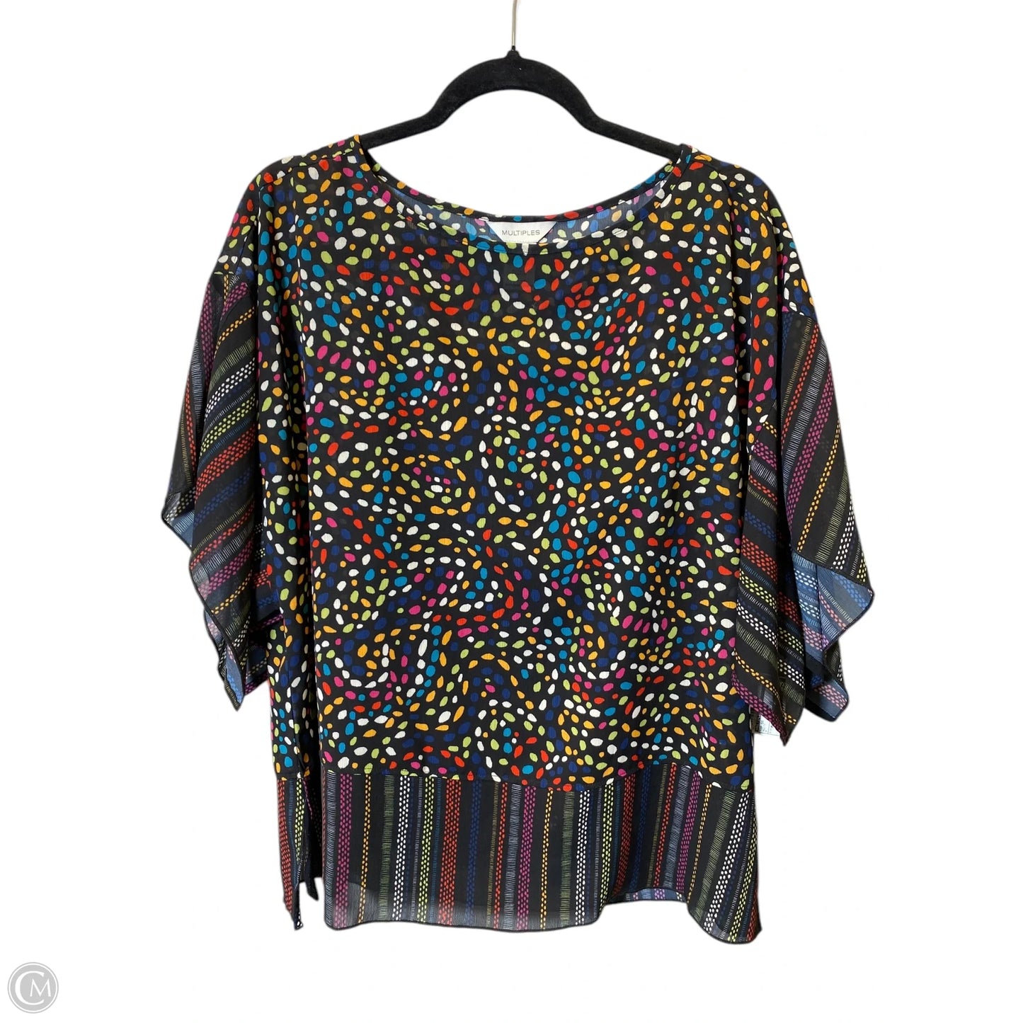 Top Short Sleeve By Multiples In Multi-colored, Size: M