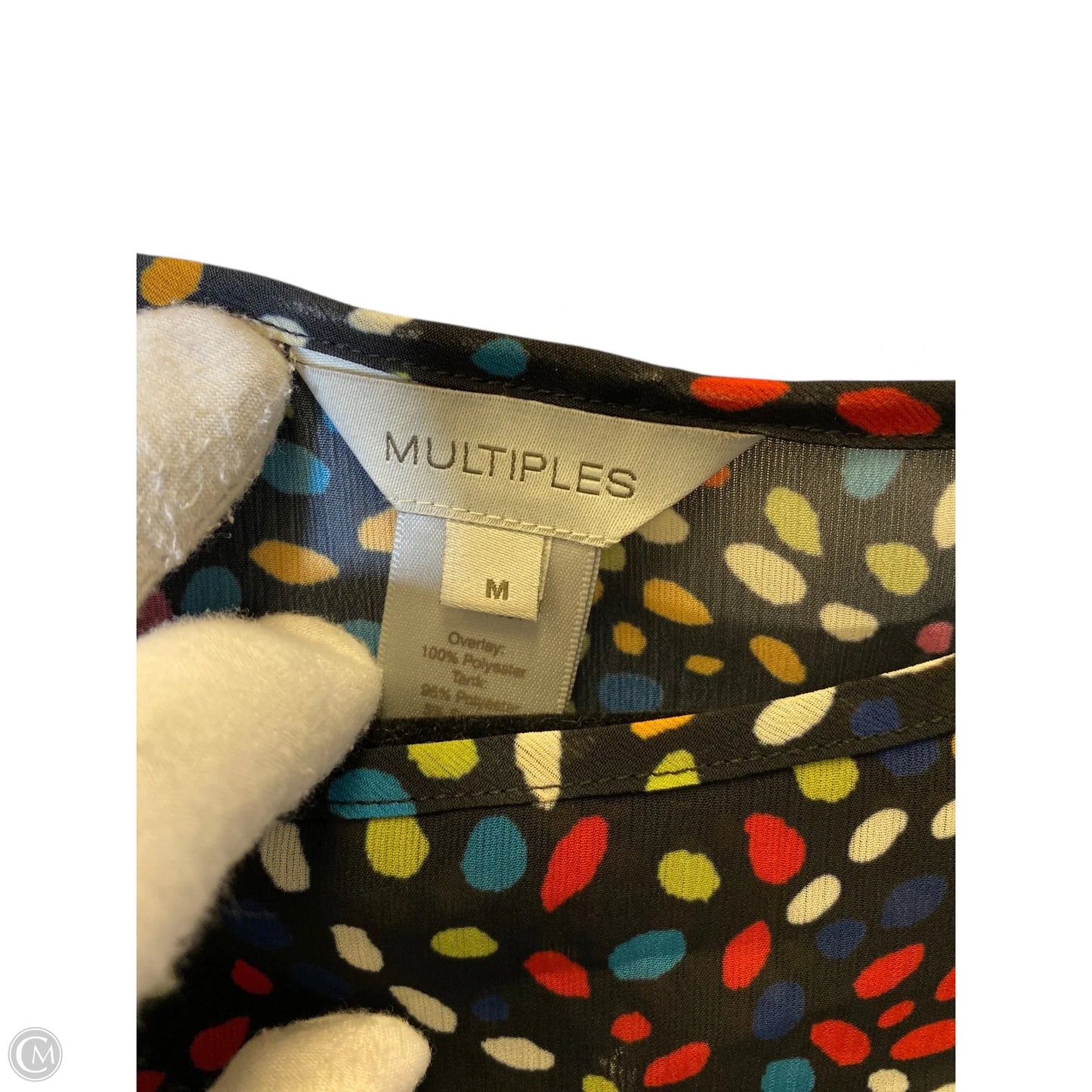 Top Short Sleeve By Multiples In Multi-colored, Size: M