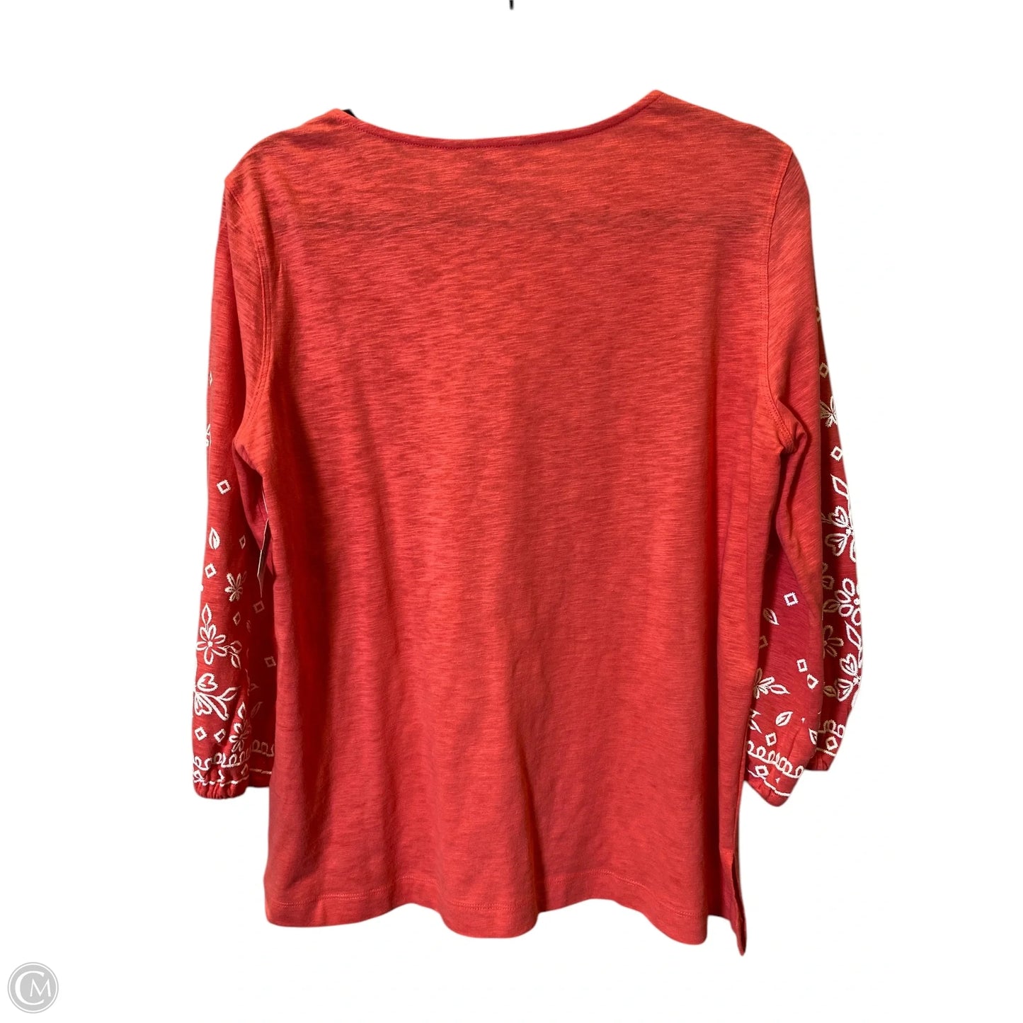 Top 3/4 Sleeve By Multiples In Peach, Size: M