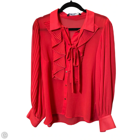 Blouse Long Sleeve By Zara In Red, Size: L