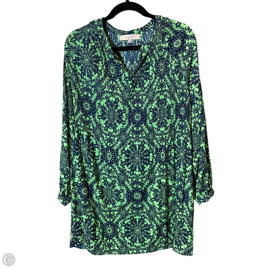 Dress Casual Short By Loft In Blue & Green, Size: M