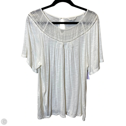 Top Short Sleeve By Lucky Brand In Cream, Size: Xl
