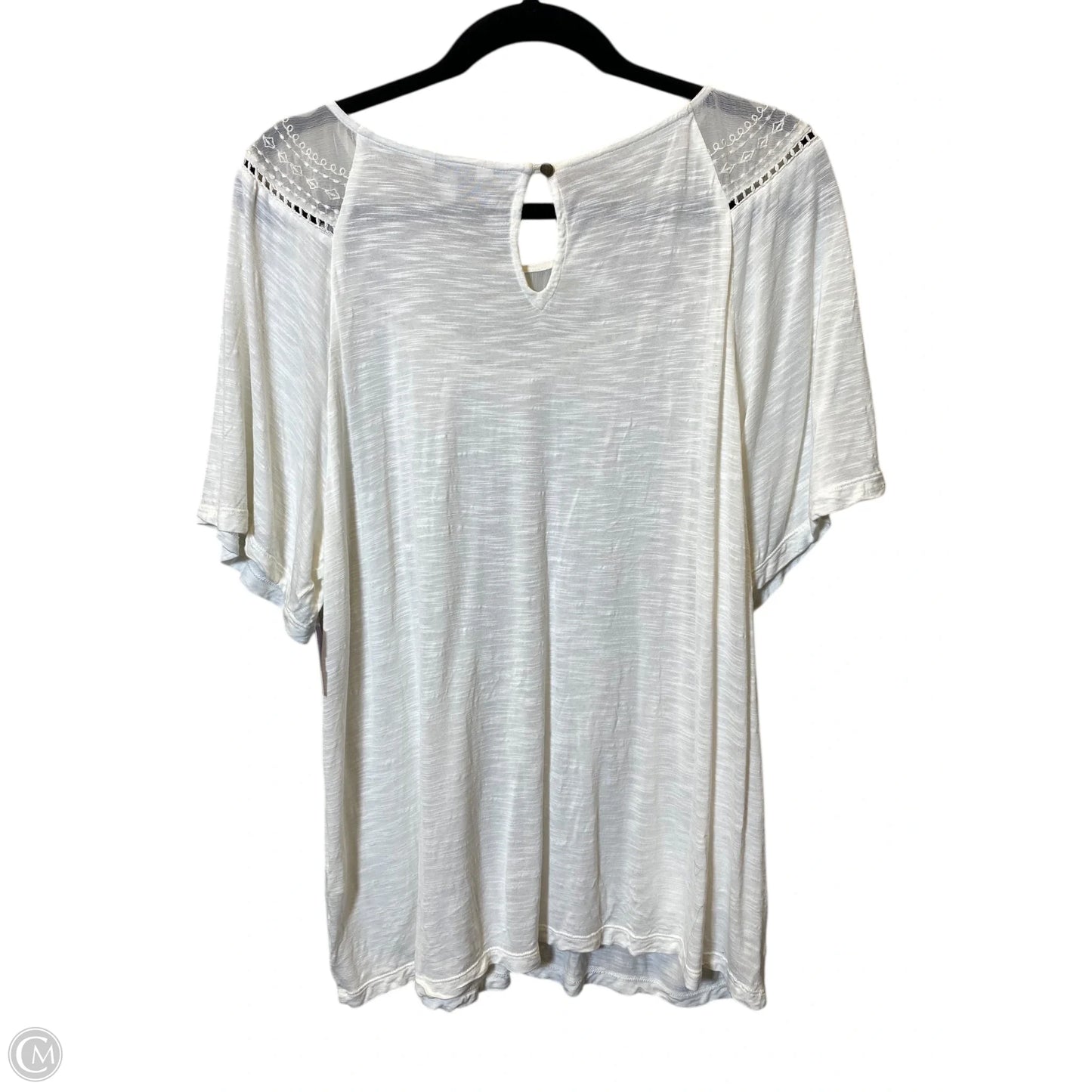 Top Short Sleeve By Lucky Brand In Cream, Size: Xl