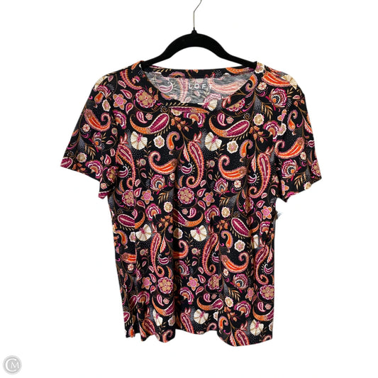 Top Short Sleeve By Loft In Multi-colored, Size: M