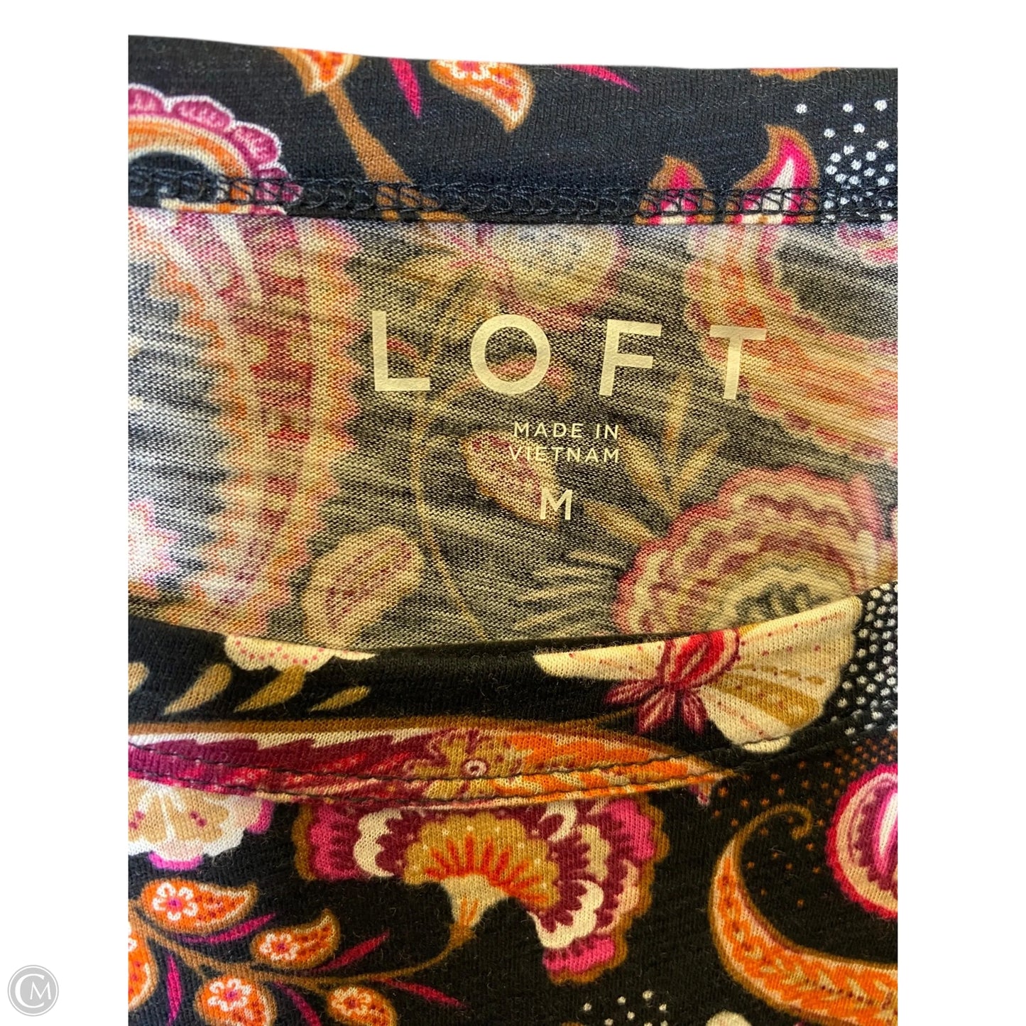 Top Short Sleeve By Loft In Multi-colored, Size: M