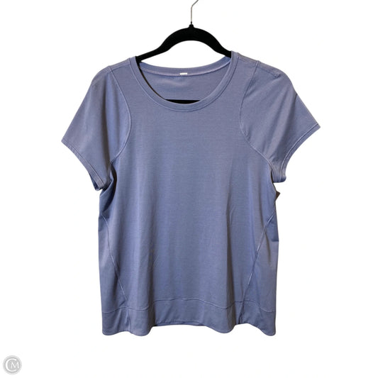 Athletic Top Short Sleeve By Lululemon In Grey, Size: M